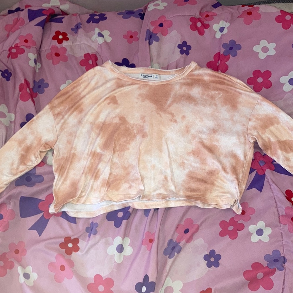 orange cropped long sleeve top